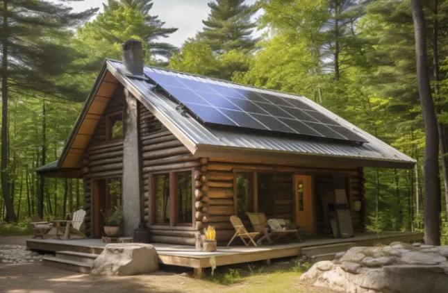 Little Cabin Solar Systems Solar Panels Tiny Home Stock Photos Free