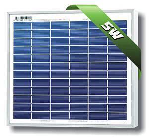 Solarland SLP005-12U-W Multicrystalline 5 Watt 12 Volt Solar Panel With 3ft Cable - AltE Store