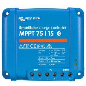 Victron Energy SmartSolar MPPT 75/15 Solar Charge Controller 12/24VDC at 15 Amps - AltE Store